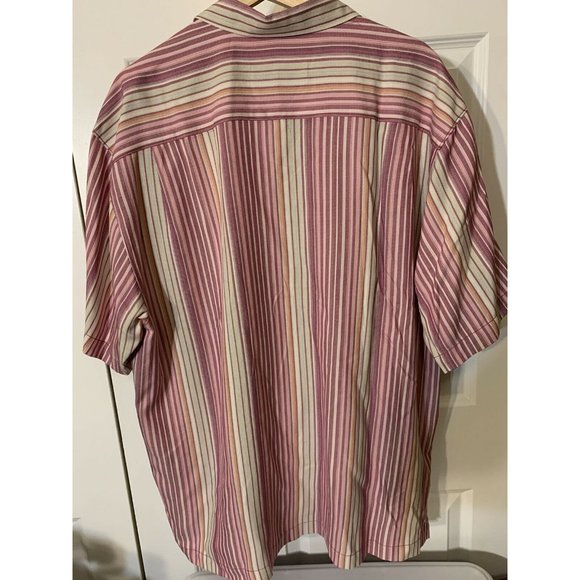 Tommy Bahama Hawaiian Camp Shirt‎ Men’s Sz XL 100% Silk Pink Striped Button Down - Picture 7 of 7